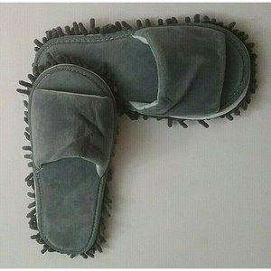 Women's Slip On Cozy Gray Slippers With Furry Fluf